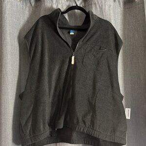 Old Navy Gray Fleece Charcoal Zip-Up Vest SZ 4X